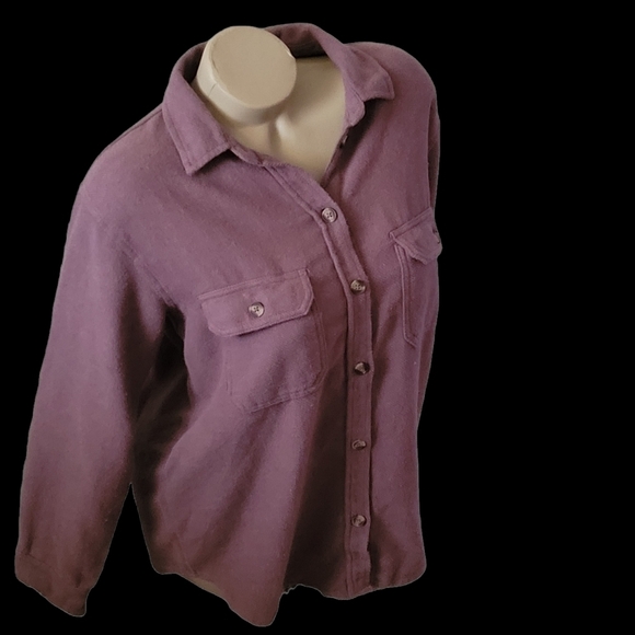 American Eagle Outfitters Purple Button Down Shirt M - Picture 4 of 9